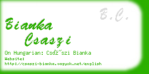 bianka csaszi business card